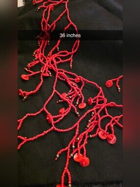 Coral Beaded Multi-Strand Necklace